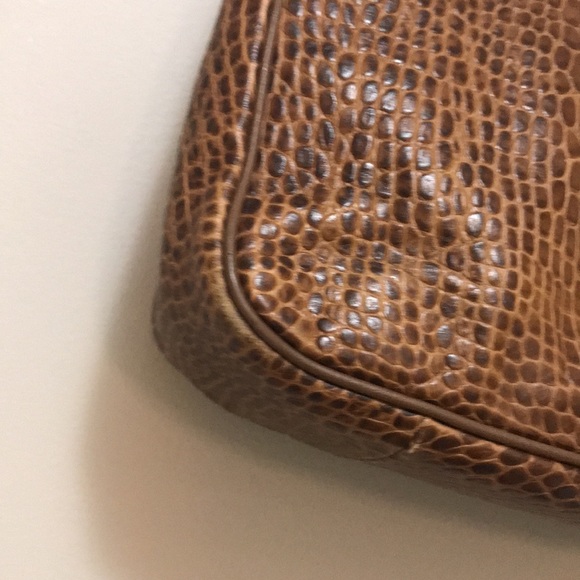 Longchamp Tan Brown Roseau Croc Embossed Leather Toggle Shopper Top Handle Bag - Picture 5 of 16